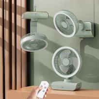 Portable Desk Fan with Remote, Rechargeable USB Oscillating Fan, Quiet Operation, Personal Table Fan for Home Office Dorm Room 2000mAh violetinė