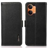 KHAZNEH Compatible For Xiaomi Poco X8 Pro Max 5G / Redmi Turbo 5 Max 5G Phone Case Litchi Texture Genuine Cow Leather Cover RFID B juoda