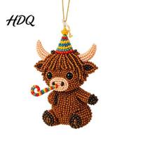 Polished Millet Beads DIY Highland Cow Beading Kit Cute 3D Bead Craft C