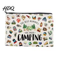Multi-patterned Storage Bag Makeup Bag with Smooth Black Zipper Colorful Pattern Printed A