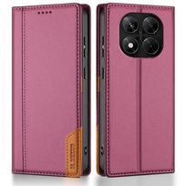 Luxury Flip Leather RFID Wallet Phone Case for XIAOMI Redmi Note 10 11 12 13 14 Pro Plus 12S 11A 13C 14C 4G 5G Magnetic Cover Redmi Note 13 4G raudona