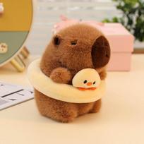 12cm Cartoon Fun Graduation Capybara Plush Doll Pendant Swimming Ring Doctor Cap Frog Capybara Plush Toy Home Decor Gift For Kid about 12-15cm