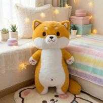 90cm Kawaii Shiba Inu Dog Long Plush Pillow Soft Stuffed Animals Puppy Cartoon Toys Baby Accompany Dolls for Girls Gifts Decor 90cm geltona