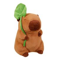 Funny Capybara Plush Doll Holding Lotus Leaf Capybara Soft Plush Doll Home Decor Birthday Gift For Boys And Girls 30cm