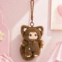 19cm New Cute Family Fox Plush Pendant Kawaii Animals Vinyl Face Plush Toy Premium Doll Enthusiasts Kids Hang Bag Decor 19cm ruda