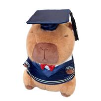 25-48cm Cartoon Cute Graduation Capybara Plush Doll Pillow Blue Doc Cap Capybara Stuffed Animal Home Decor Gift For Kids about 25cm