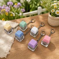 High Transparency 4-Key Luminous Decompression Toy Keycap Keychain Keyboard Button 1-Key, No Light