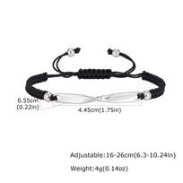 Vnox Stainless Steel Mobius Couple Bracelet, Adjustable Braided Rope Unisex Handmade Anniversary Jewelry Gift for Men Women