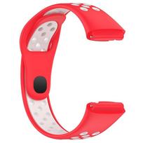 Kvėpuojantis silikoninis laikrodžio dirželis keičiamas apyrankė, skirta Redmi Watch 3 Active Smart Watch balta/raudona
