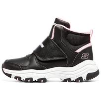 Skechers I-Conik Kids Warm Lined Velcro Boots Shock Absorbing Anti Slip Black Pink 8701648L-BKWP 27.5