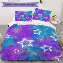 Colorful Pentagram Pattern Bedding uilt Set uilt Cover Pillowcase Home Decoration Birthday Gift (1 * duvet cover + 2 * pillowcase without core) 135x200cm