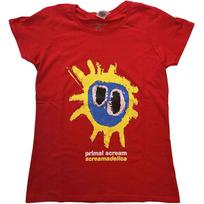 Primal Scream T Shirt Screamadelica Band Logo Unisexs Skinny Fit Red Xs S