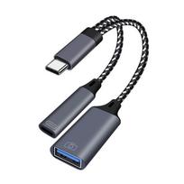 Y tipo daliklis 2 viename Type-C į USB a adapteris USB 3.0 OTG įkrovimo adapteris Planšetinis kompiuteris