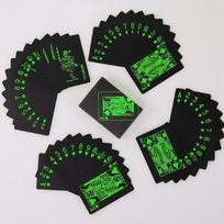 Ultra Quality 1Set Black Foil Plated Poker Cards Waterproof Playing Card Limited Edition Collection Magic Poker Creative Gift