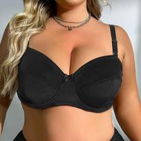 Women S Plus Size Ultra Thin Half Cup Underwire Bra For Large Bust 85C juoda