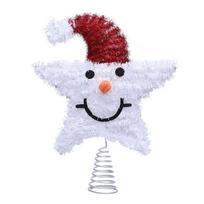 Iron Crafted Snowman Star Tree Toppers Warm Light Christmas Decoration For Festival Home Decors