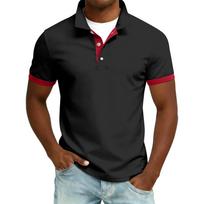 Men's Summer Button Lapel Loose Short Sleeve Top Men's Casual Fashion Top L juoda
