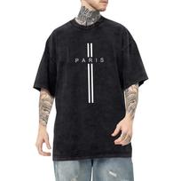Men's Printed Round Neck T-shirt  Casual Sports Short Sleeved Shirt L juoda