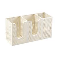 Plastic Disposable Paper Cup Holder 3 Girds Straw Storage Box Coffee Cup Storage Rack  for Kitchen smėlis