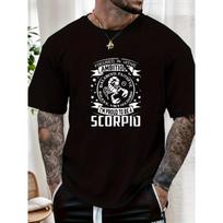 European sizes Men's Scorpion Pattern Summer Casual Crew Neck Short Sleeve T-Shirt S juoda