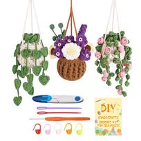 DIY Crochet Kit for Hanging Ornaments - Hand Knitting Set with Yarn and Instructions One Size