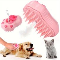 Pet Spray Massage Brush for Cats and Dogs, One-Button Spray -Flying Hair Grooming Comb with Rechargeable Battery for Bathing and Brushing one size rožinė