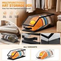 Hat Storage Box with Multi-Functional Design for Organizing Caps and Accessories One Size juoda