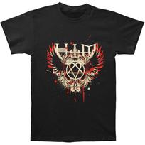 Men's HIM Wings Splatter Slim Fit T-shirt X-Large Black 2XL