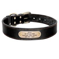 Real Leather Dog Collar Leash Set Personalized Pet Collar With Leash Free Engraving Nameplate For Small Medium Large Dogs 2XS
