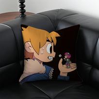 S-Scott Pilgrim Vs. The World Cushion Cover Pillow Case Anti-Dustmite Invisible Zipper Silky Plush Cushion Peach skin 18*18(CM)-1Pcs