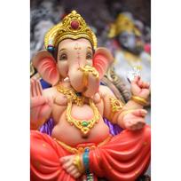Eva Gourmet Vanilla Ganpati Idol for Ganesh Chaturthi and Visarjan Clay Idol Vinayaka Chaturthi Utsav Eco Friendly Ganesh Festival- 3 Sizes 12 Inches