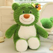 Snot Bear Firefly Light Up Bear Doll Cartoon Bulging Eyes Teddy Bear Plush Toy Children's Birthday Gift 35cm žalia