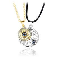 Magnetic Couple Necklace for Him Her Moon Sun Shape Matching Necklace Couple Necklace