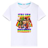 Italian Brainrot t shirt for kids boy 10years  print  100%Cotton cartoon Tees Short  Anime Tops y2k one piece kids clothes girls 100 balta