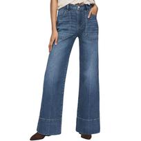 Ladies' Retro Straight Leg High Waisted Jeans L mėlyna
