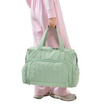 Sports Fitness Bag Waterproof Gym Bag with Multi-Pockets Adjustable Shoulder Strap Versatile Yoga Tote žalia
