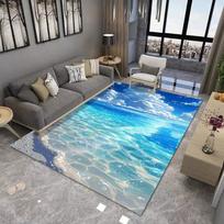 Azure Sea and Sky Large Area Rug Non-Slip Wear-resistant Carpet for Living Room Bedroom Soft Floor Mat Home Decor Fashionable 40x60cm