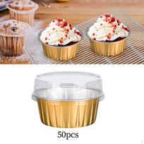 Muffin Cups Can Use Oven Microwave Fresh Keeping Round Holder for Pudding Desserts Birthday Ramekins 50Pcs