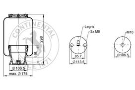CONTITECH AIR SPRING Pneumatinės pakabos pagalvė SZ 135-23