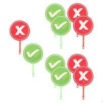 10Pcs Voting Paddles Classroom Event Supplies Answer Board Double Sided Interaction Signs for