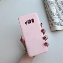 For Samsung Galaxy S6 S7 Edge Case Galaxy S8 S9 S10 Plus Back Cover Plain Shell for Samsung S10+ S9+ S8+ S10e Phone Cases Fundas S9 rožinė