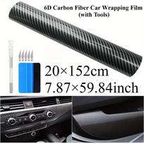 Ultra Gloss Black 6D Carbon Fiber Vinyl Wrap Bubble Free Air Release With Tools For Car Motorbike Interior Exterior juoda