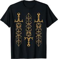 Minimalist Polyhedral Dice Set Sword Nerdy D20 TShirt Unisex T-Shirt L