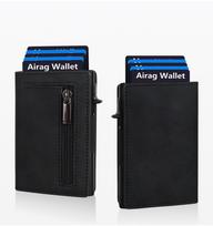Magnetic Credit Card Holder Luxury Men Wallet Rfid Blocking Pop Up Minimalist Wallet Leather Bank Cardholder Case Vallet for Men