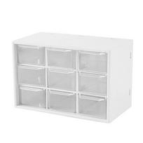 Office Supplies Nine Square Grid Desktop Organizers White Plastic Desk Organization Box Dustproof Storage Case Office Use