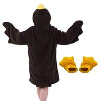 Wearable Goose Blanket Hoodie Onesie for Adult Kid XXL pilka