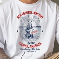 New Country Who Dis Graphic tee, Patriotic USA 1776-2026 Graphic Tee, Vintage Americana Tee 3XL