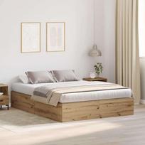Storage Bed Frame Artisan Oak 150 x 200 cm