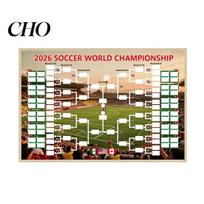 Polyester Sports Wall Flag Soccer Chart Poster, Knockout Schedule And Finals Tracking Tear-resistant Game Tracker Flag, Reusable Waterproof A