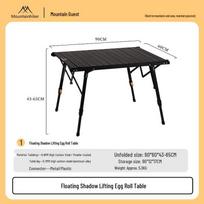 Mountain Guest Carbon Steel Folding Picnic Table - Portable, Stable, Shadow Design for Outdoor Camping